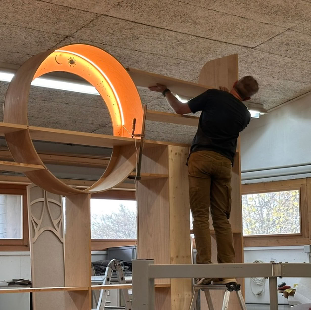 Balustrade en chêne pour un escalier dans une maison de maître, Fribourg.