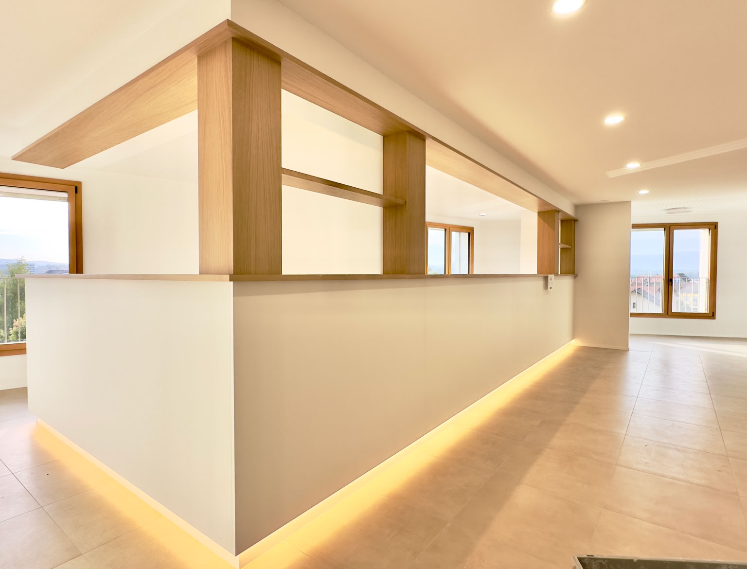 hall de réception cabinet médical, avec espace de travail séparé des patients, concept BDL 